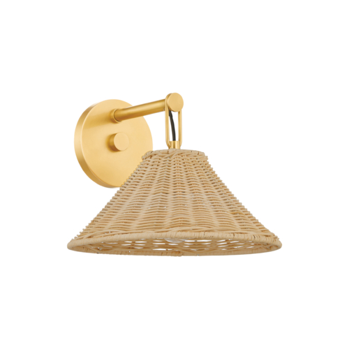 Mitzi by Hudson Valley Dalia Wall Sconce in Aged Brass by Mitzi by Hudson Valley H831101-AGB