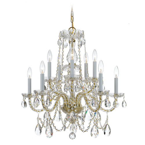 Crystorama Lighting Traditional Crystal Polished Brass Crystal Chandelier