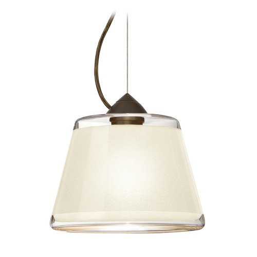 Besa Lighting Besa Lighting Pica Bronze Pendant Light with Empire Shade 1KX-PIC9WH-BR