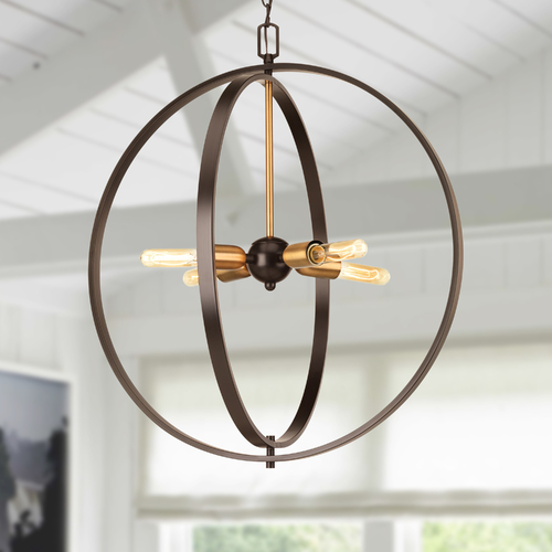 Progress Lighting Swing Flush Mount in Bronze & Brass by Progress Lighting P5191-20