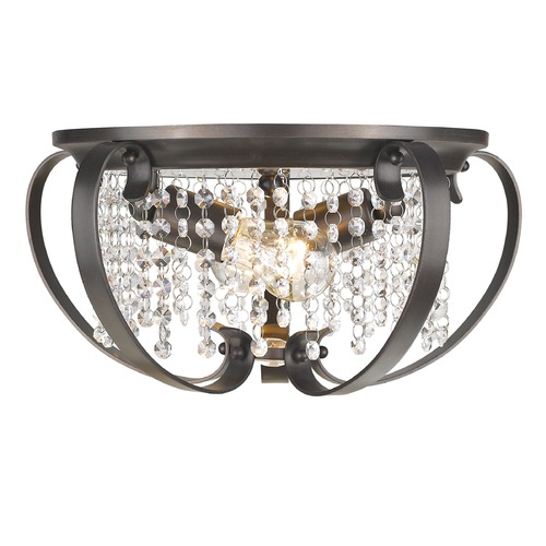 Ella 14.50-Inch Flush Mount in Brushed Etruscan Bronze by Golden Lighting