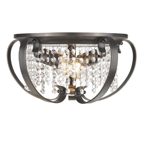 Golden Lighting Ella 14.50-Inch Flush Mount in Brushed Etruscan Bronze by Golden Lighting 1323-FM EBB