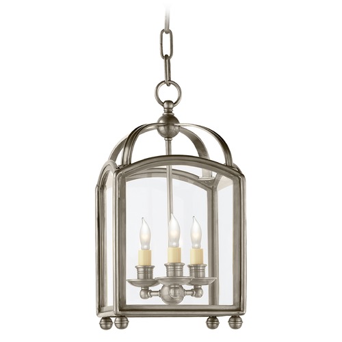Visual Comfort Signature Collection E.F. Chapman Arch Top Mini Lantern in Antique Nickel by Visual Comfort Signature CHC3420AN