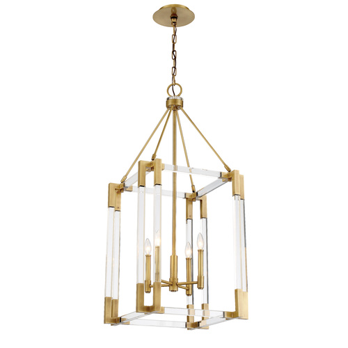 Prima Vista 4-Light Pendant in Aged Antique Brass by Metropolitan