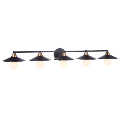 Craftmade Lighting Isaac Flat Black & Satin Brass Bathroom Light by Craftmade Lighting 12546FBSB5