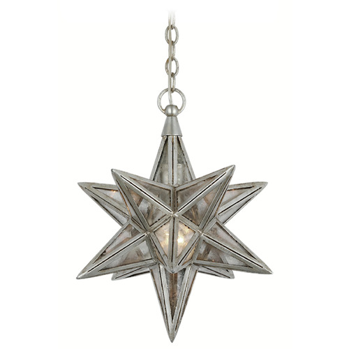 Visual Comfort Signature Collection Chapman & Myers Moravian Star Lantern in Silver Leaf by VC Signature CHC5210BSLAM