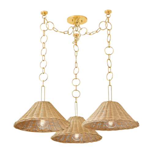 Dalia Chandelier in Aged Brass by Mitzi by Hudson Valley