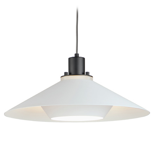 Maxim Lighting Maxim Lighting Oslo Black & White Pendant Light with Conical Shade 11414BKWT