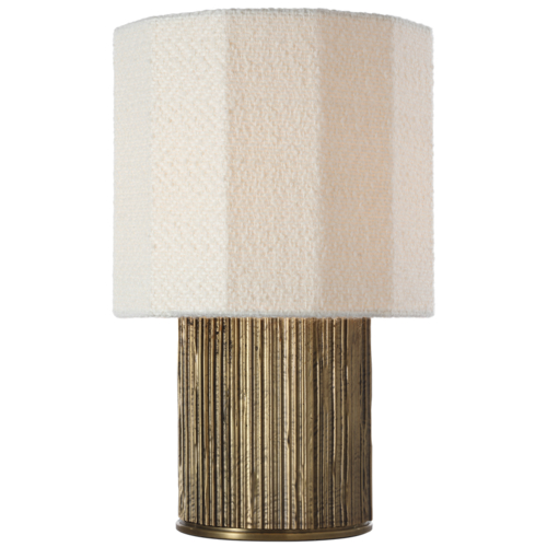 Visual Comfort Signature Collection Fumar 18-Inch Table Lamp in Ridged Tombac by Visual Comfort Signature AMB3070RDT-B