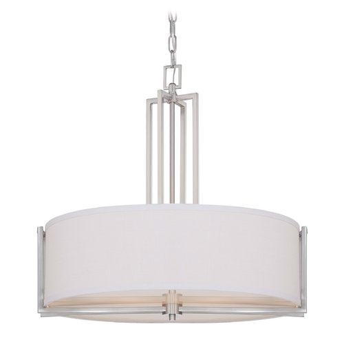 Nuvo Lighting Modern Drum Pendant in Brushed Nickel by Nuvo Lighting 60/4756