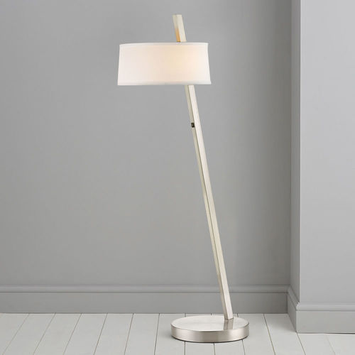 Satin Nickel Floor Lamp with Drum Shade