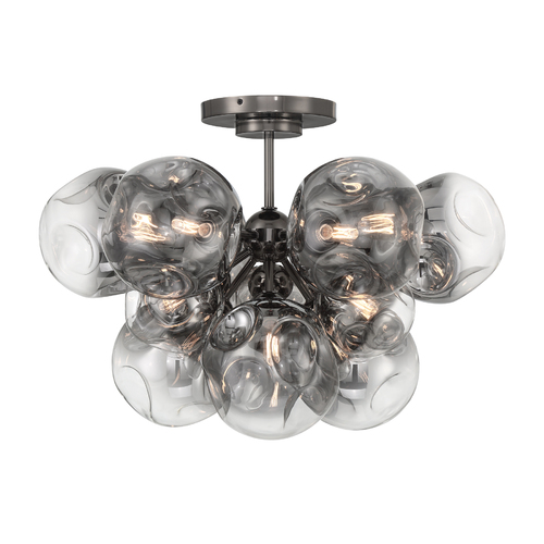 Neveh 12-Light Semi-Flush Mount in Gun Metal by Metropolitan Lighting