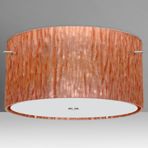 Besa Lighting Tamburo Satin Nickel LED Semi-Flushmount Light