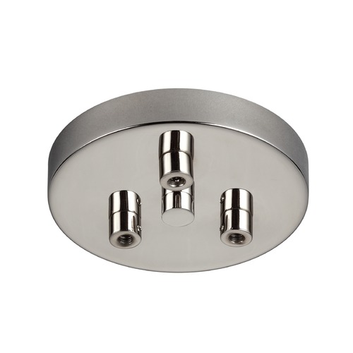 3-Light Multi-Port Canopy with Swag Hooks in Polished Nickel by Generation Lighting