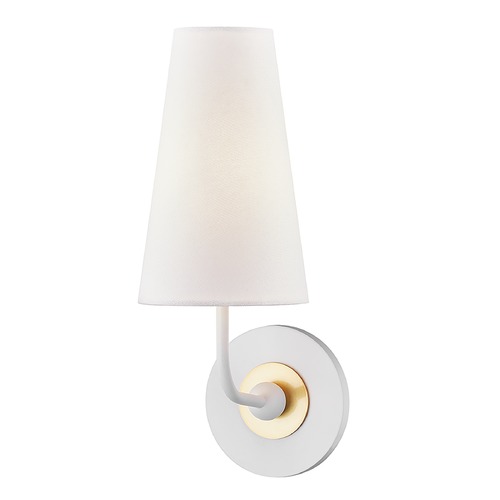 Mitzi by Hudson Valley Merri Aged Brass & Soft Off White Sconce by Mitzi by Hudson Valley H318101-AGB/WH