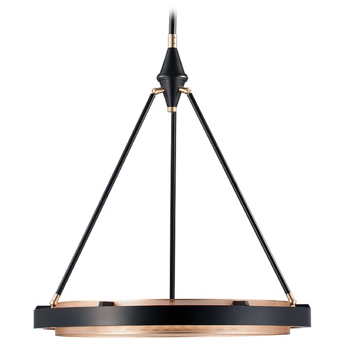 Duo 23.63-Inch Classic Black & Gold Shimmer LED Pendant by Alora Lighting