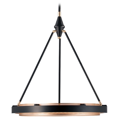 Alora Lighting Duo 23.63-Inch Classic Black & Gold Shimmer LED Pendant by Alora Lighting PD302724CBGS