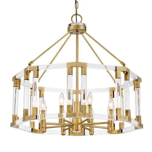Prima Vista 8-Light Chandelier in Aged Antique Brass by Metropolitan