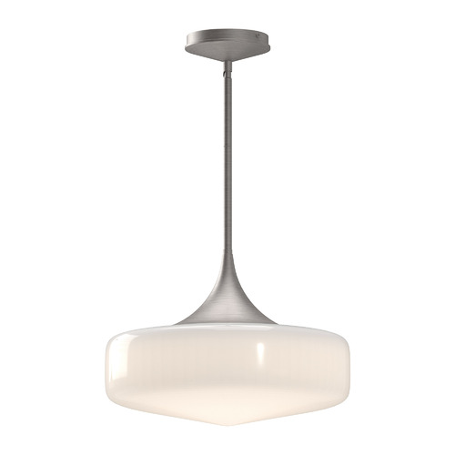 Lincoln 14-Inch Schoolhouse Pendant in Nickel by Alora Lighting