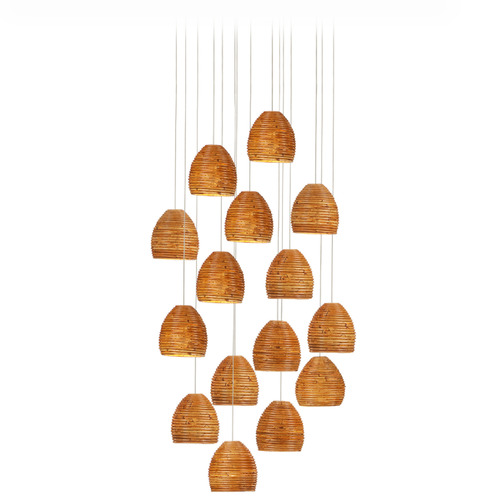 Currey and Company Lighting Currey and Company Beehive Silver Multi-Light Pendant with Bowl / Dome Shade 9000-1001
