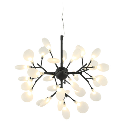Hydragea Bloom Matte Black LED Pendant by Matteo Lighting