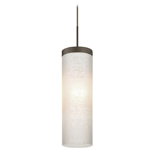 Besa Lighting Besa Lighting Friz Bronze Mini-Pendant Light with Cylindrical Shade 1JT-FRIZLN-BR