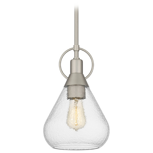 Quoizel Lighting Quoizel Piccolo Pendant Brushed Nickel Mini-Pendant Light with Bowl / Dome Shade