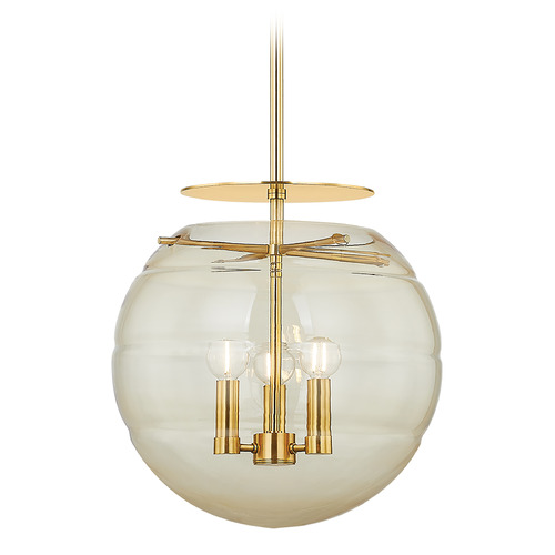 Hudson Valley Lighting Gill Aged Brass LED Pendant Light with Globe Shade