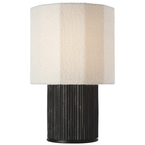 Fumar 18-Inch Table Lamp in Ridged Carbon by Visual Comfort Signature