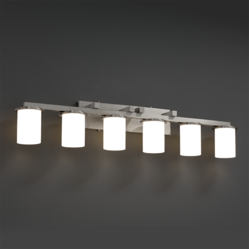 Justice Design Group Justice Design Group Fusion Collection Bathroom Light FSN-8786-10-OPAL-NCKL