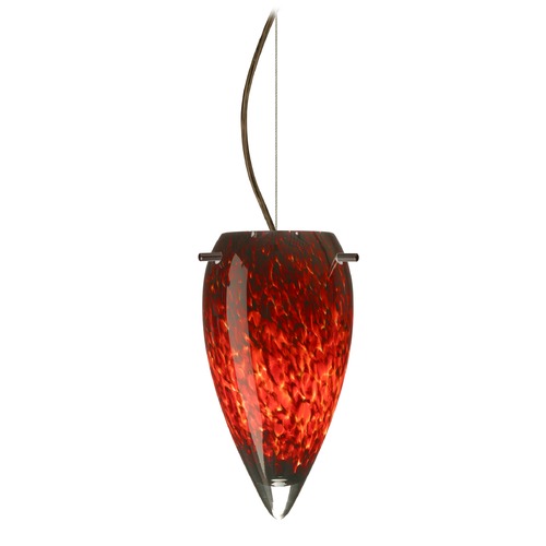 Besa Lighting Juli Bronze LED Mini-Pendant Light with Teardrop Shade