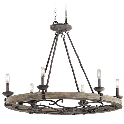 Taulbee 36-Inch Chandelier in Weathered Zinc Finish by Kichler Lighting