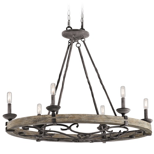 Kichler Lighting Taulbee 36-Inch Chandelier in Weathered Zinc Finish by Kichler Lighting 43824WZC