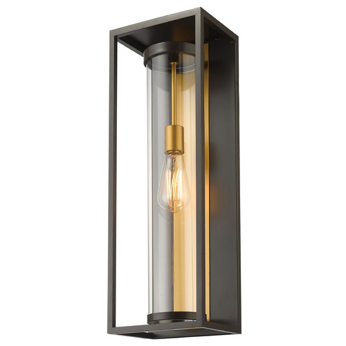 Dunbroch Deep Bronze & Outdoor Brass Outdoor Wall Light by Z-Lite