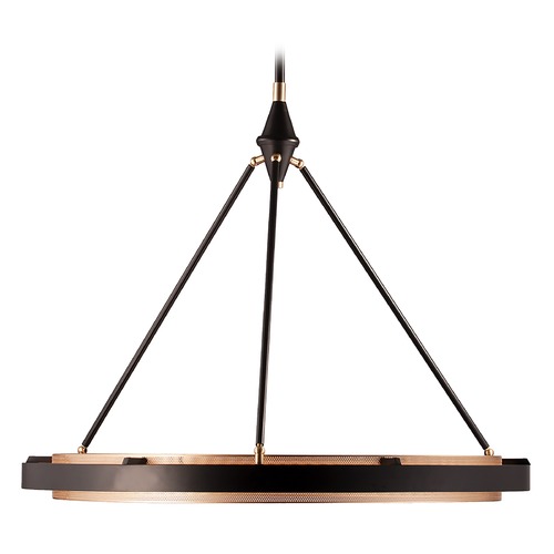 Duo 31.50-Inch Pendant in Classic Black with Gold Shimmer by Alora Lighting