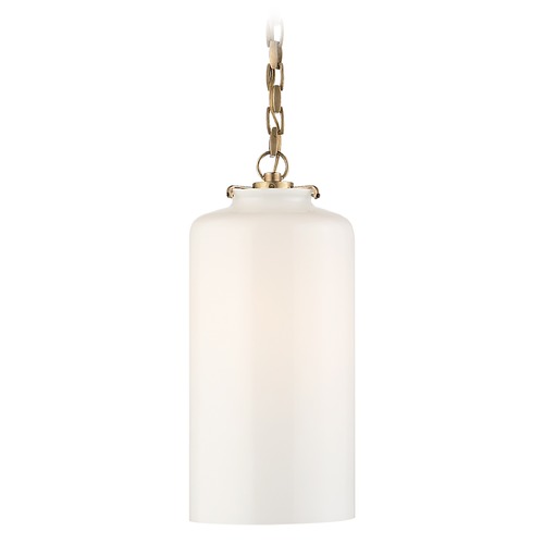 Thomas OBrien Katie Cylinder Pendant in Brass by Visual Comfort Signature