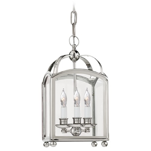 E.F. Chapman Arch Top Mini Lantern in Nickel by Visual Comfort Signature