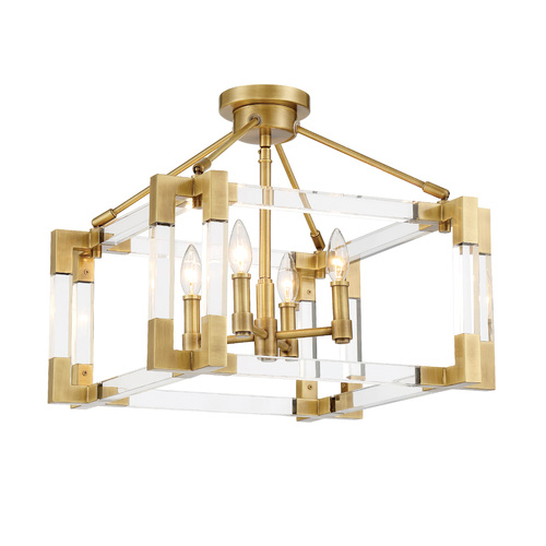 Prima Vista 4-Light Semi-Flush Mount in Brass by Metropolitan