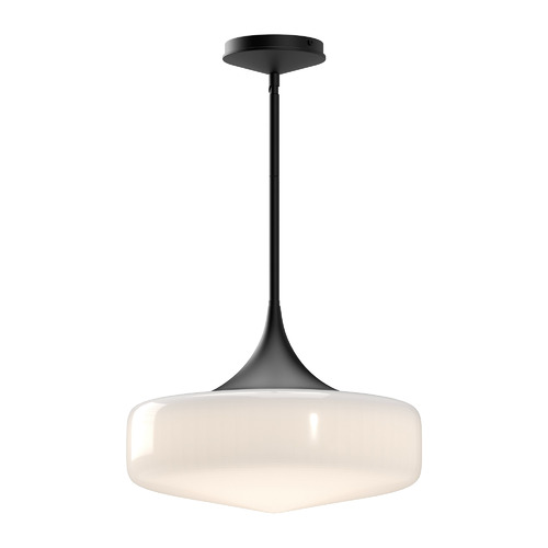 Alora Lighting Lincoln 14-Inch Schoolhouse Pendant in Matte Black by Alora Lighting PD440814MBGO