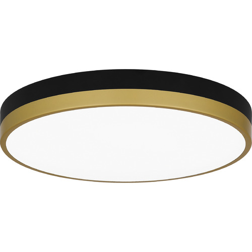 Weldin 15-Inch LED Flush Mount in Black & Gold by Quoizel Lighting