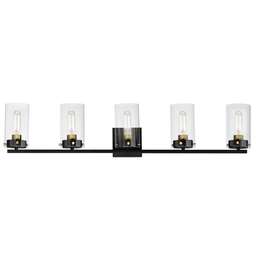Maxim Lighting Pinn Black & Satin Brass Bathroom Light