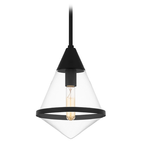 Quoizel Lighting Quoizel Piccolo Pendant Matte Black Mini-Pendant Light with Conical Shade