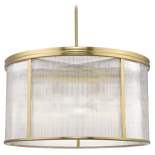 Z-Lite Z-Lite Carnaby Modern Gold Pendant Light with Drum Shade 7504P32-MGLD