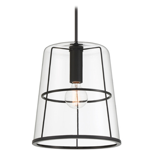 Designers Fountain Alonzo Matte Black Pendant Light with Conical Shade