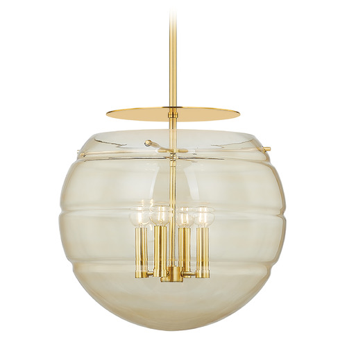 Hudson Valley Lighting Gill Aged Brass LED Pendant Light with Globe Shade