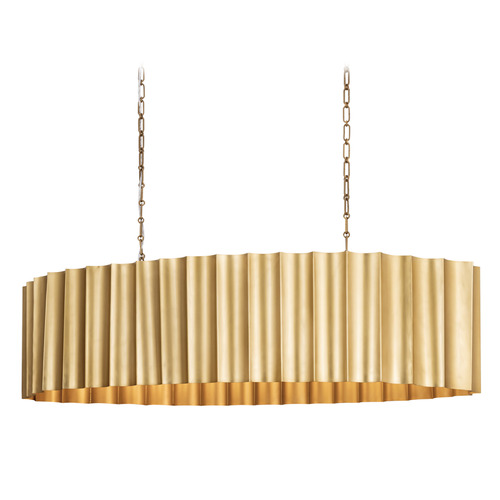 Maxim Lighting Allegra Weathered Brass Island Light with Scalloped Shade