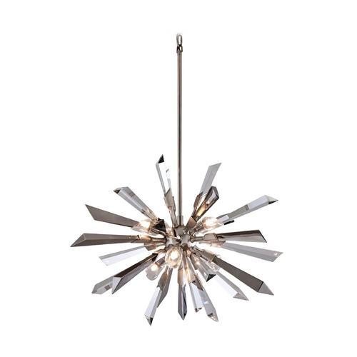 Corbett Lighting Art Deco Mid-Century Modern Pendant Light Silver Leaf  Inertia by Corbett Lighting 140-46