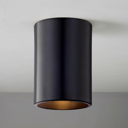 Recesso Lighting Matte Black Cylinder Flushmount Light