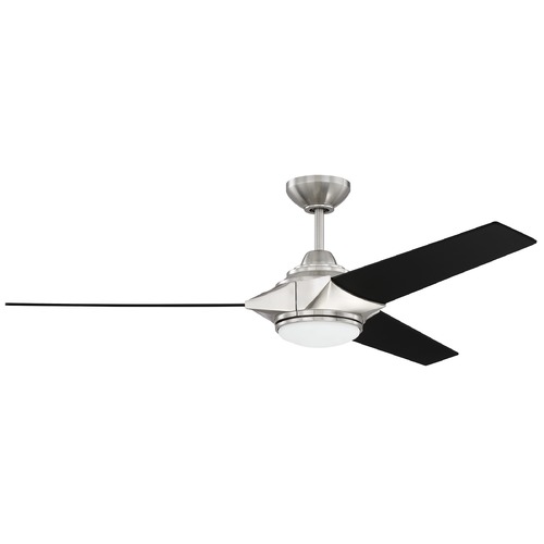 54-Inch Brushed Nickel Ceiling Fan with LED Light 3000K by Craftmade Lighting