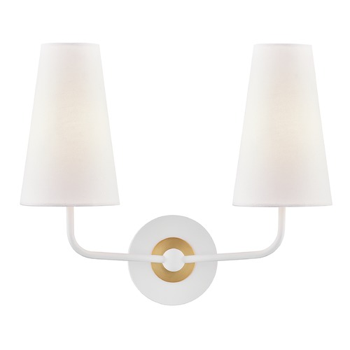 Mitzi by Hudson Valley Mitzi By Hudson Valley Mitzi Merri Aged Brass / Soft Off White Sconce H318102-AGB/WH